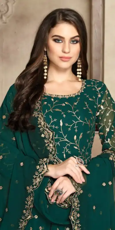 FC 94004 Green Color Georgette Multi Thread Zari Stich Anarkali Suit Wedding, Party, Festive events, etc. Expected Delivery  4-6 Working Days @2149/- | Anarkali Suits, Bollywood Anarkali, Creative-Anarkali, Designer Anarkali, Embroidered Anarkali, Party Wear Anarkali