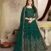 Elegant Green Color Georgette Multi Thread Zari Anarkali Suit