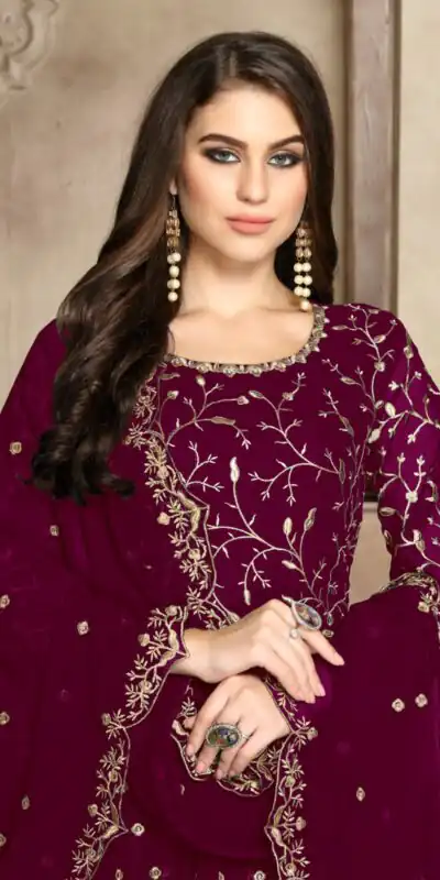  FC 94005 Maroon Color Georgette Multi Thread Zari Stich Anarkali Suit Wedding, Party, Festive events, etc. Expected Delivery  4-6 Working Days @2149/- | Anarkali Suits, Bollywood Anarkali, Creative-Anarkali, Designer Anarkali, Embroidered Anarkali, Party Wear Anarkali