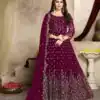 Elegant Purple Color Georgette Multi Thread Zari Anarkali Suit