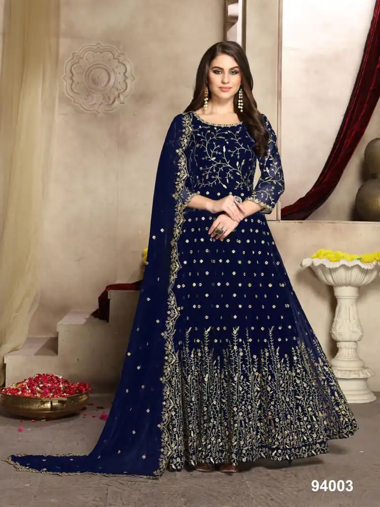  FC 94002 Black Color Georgette Multi Thread Zari Stich Anarkali Suit Wedding, Party, Festive events, etc. Expected Delivery  4-6 Working Days @2149/- | Anarkali Suits, Bollywood Anarkali, Creative-Anarkali, Designer Anarkali, Embroidered Anarkali, Party Wear Anarkali