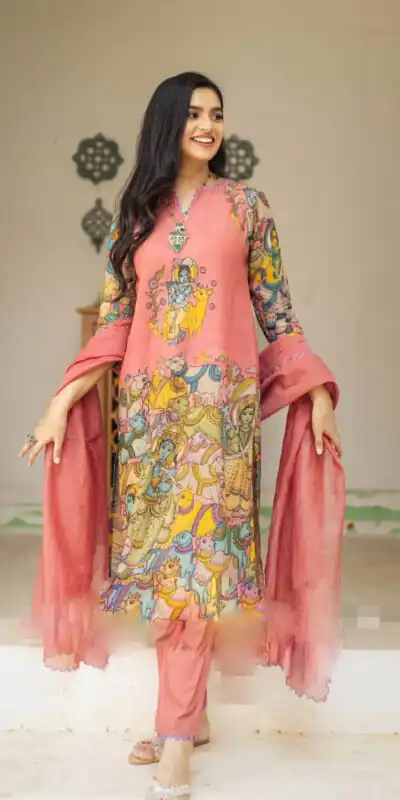 Pc-360 Pink Color Cotton Kalamkari Print Work Casual, Party Wear, Wedding, Events, Festivals Wear Etc. Expected Delivery 4-6 Working Days @1899/- | Kurti, Bollywood Kurti, Creative Kurtis, Designer Kurti, Party Wear Kurti, Selfie Kurti