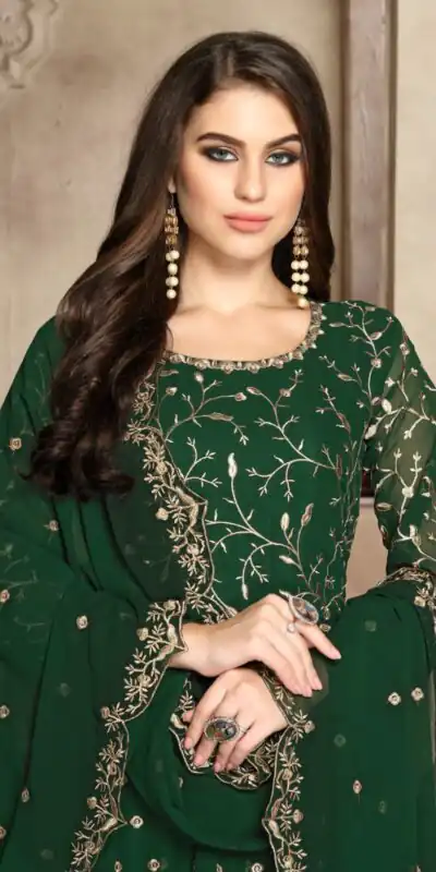 FC 94007 Stone Green Color Georgette Multi Thread Zari Stich Anarkali Suit Wedding, Party, Festive events, etc. Expected Delivery  4-6 Working Days @2149/- | Anarkali Suits, Bollywood Anarkali, Creative-Anarkali, Designer Anarkali, Embroidered Anarkali, Party Wear Anarkali