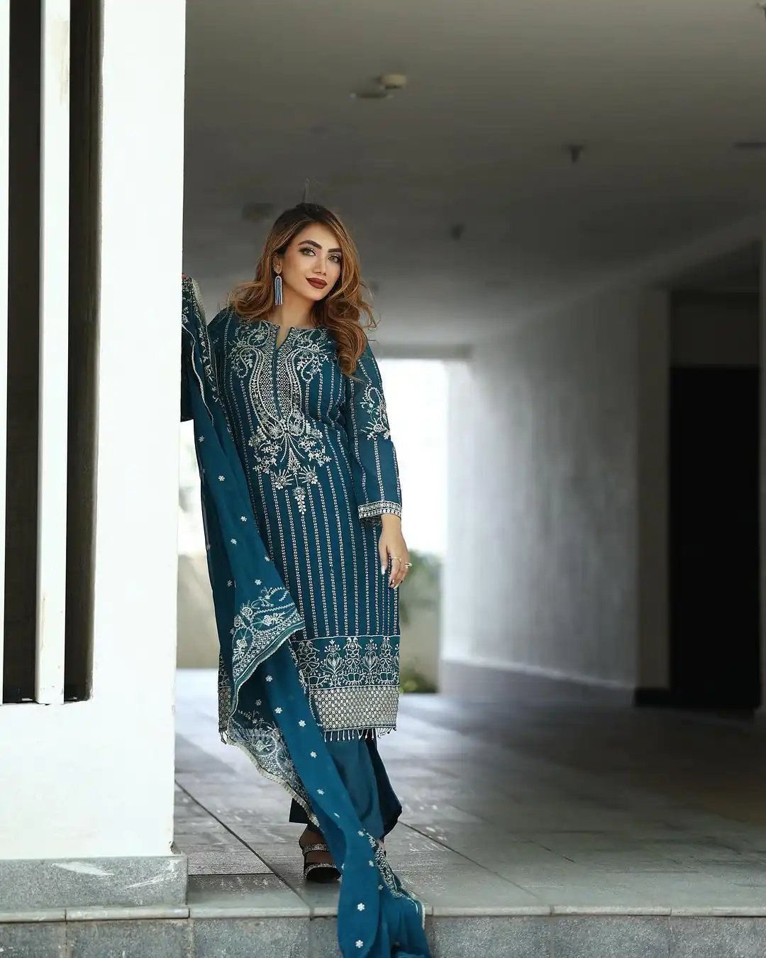SRK 5152 Blue Color Pure Chinnon Silk Embroidery Sequence Salwar Suit Wedding, Party, Festive, Events Expected Delivery 4-6 Working Days @ 1899/- | Jump Suits, Salwar suit, Designer Suits, Casual Suits, Creative suits, Palazzo Suits, Party Wear Suits, Patiala Suits, Straight Suits