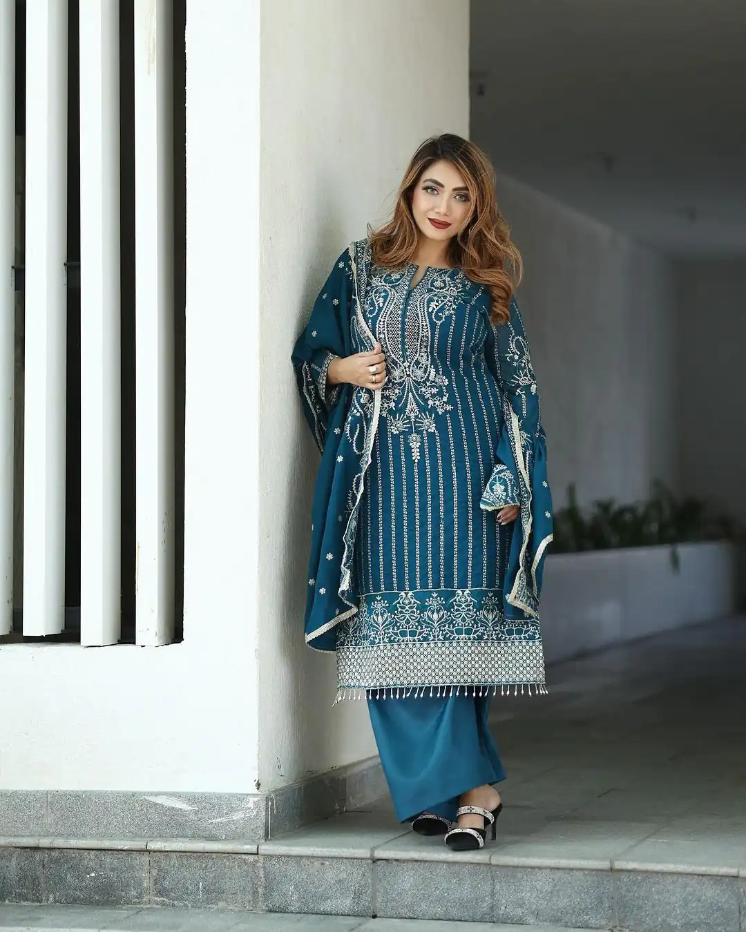 SRK 5152 Blue Color Pure Chinnon Silk Embroidery Sequence Salwar Suit Wedding, Party, Festive, Events Expected Delivery 4-6 Working Days @ 1899/- | Jump Suits, Salwar suit, Designer Suits, Casual Suits, Creative suits, Palazzo Suits, Party Wear Suits, Patiala Suits, Straight Suits