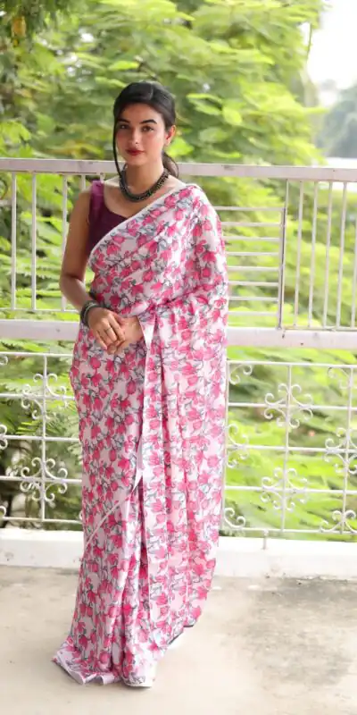 Veechis 105 Pink Heavy Devsena Soft Silk Saree Digital Print Saree Casual, Party , Festive, Events Etc. Expected Delivery 4-6 Working Days @1499/- | Sarees, Bollywood Sarees, Creative Sarees, Designer Sarees, Embroidered Sarees, Modern Digital sarees, Party Wear Sarees