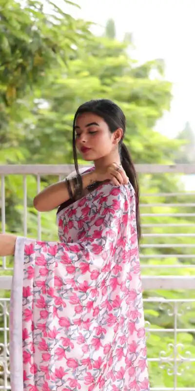 Veechis 105 Pink Heavy Devsena Soft Silk Saree Digital Print Saree Casual, Party , Festive, Events Etc. Expected Delivery 4-6 Working Days @1499/- | Sarees, Bollywood Sarees, Creative Sarees, Designer Sarees, Embroidered Sarees, Modern Digital sarees, Party Wear Sarees