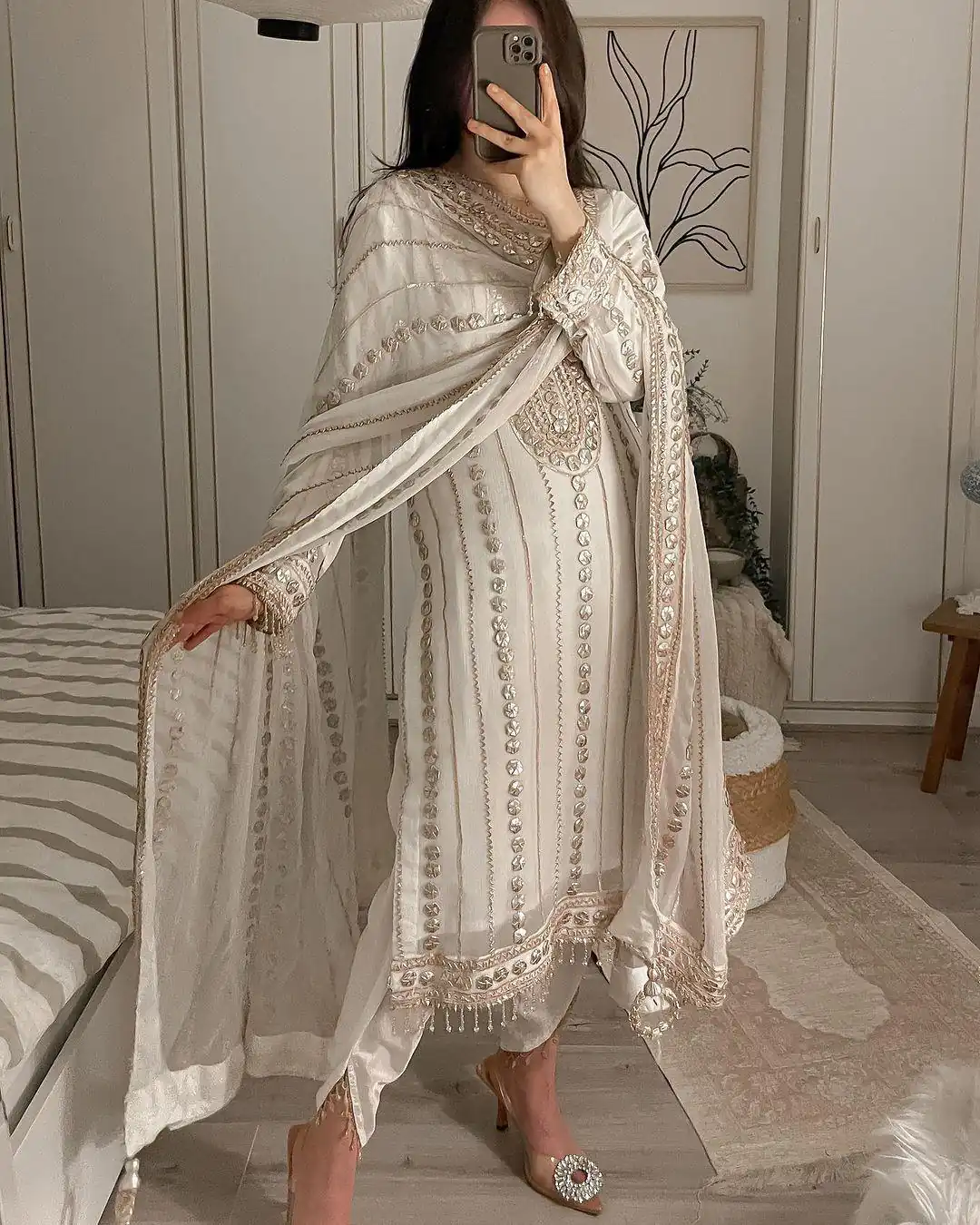 LG 1832 White Color Georgette Embroidery Foil Work Salwar Suit Casual, Wedding, Festive, Events Expected Delivery 4-6 Working Days @2149/- | Jump Suits, Salwar suit, Designer Suits, Casual Suits, Creative suits, Palazzo Suits, Party Wear Suits, Patiala Suits, Straight Suits