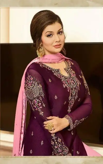 FC Fiona 22216 Wine Georgette Embroidery Stone Work Sharara Suit Wedding, Party, Festive, Events Etc. Expected Delivery 4-6 Working Days  @1949/- | Jump Suits, Salwar suit, Designer Suits, Casual Suits, Creative suits, Palazzo Suits, Party Wear Suits, Patiala Suits, Straight Suits
