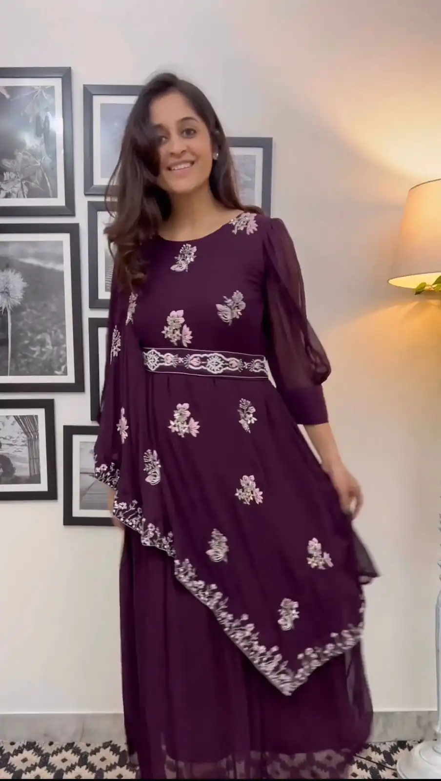  FC 5680 Wine Georgette Thread With Sequence Anarkali Suit Wedding, Party, Festive events, etc. Expected Delivery  4-6 Working Days @2399/- Only FC 1899/- | Anarkali Suits, Bollywood Anarkali, Creative-Anarkali, Designer Anarkali, Embroidered Anarkali, Party Wear Anarkali