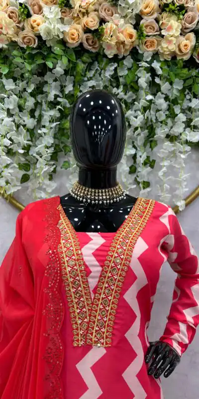 FC 5683 Pink Maslin Digital Print Thread Sequence Kurti thread Work Dupatta Wedding, Party, Festive, Events Etc. Expected Delivery 4-6 Working Days  @1849/- | Kurti, Bollywood Kurti, Creative Kurtis, Designer Kurti, Party Wear Kurti, Selfie Kurti