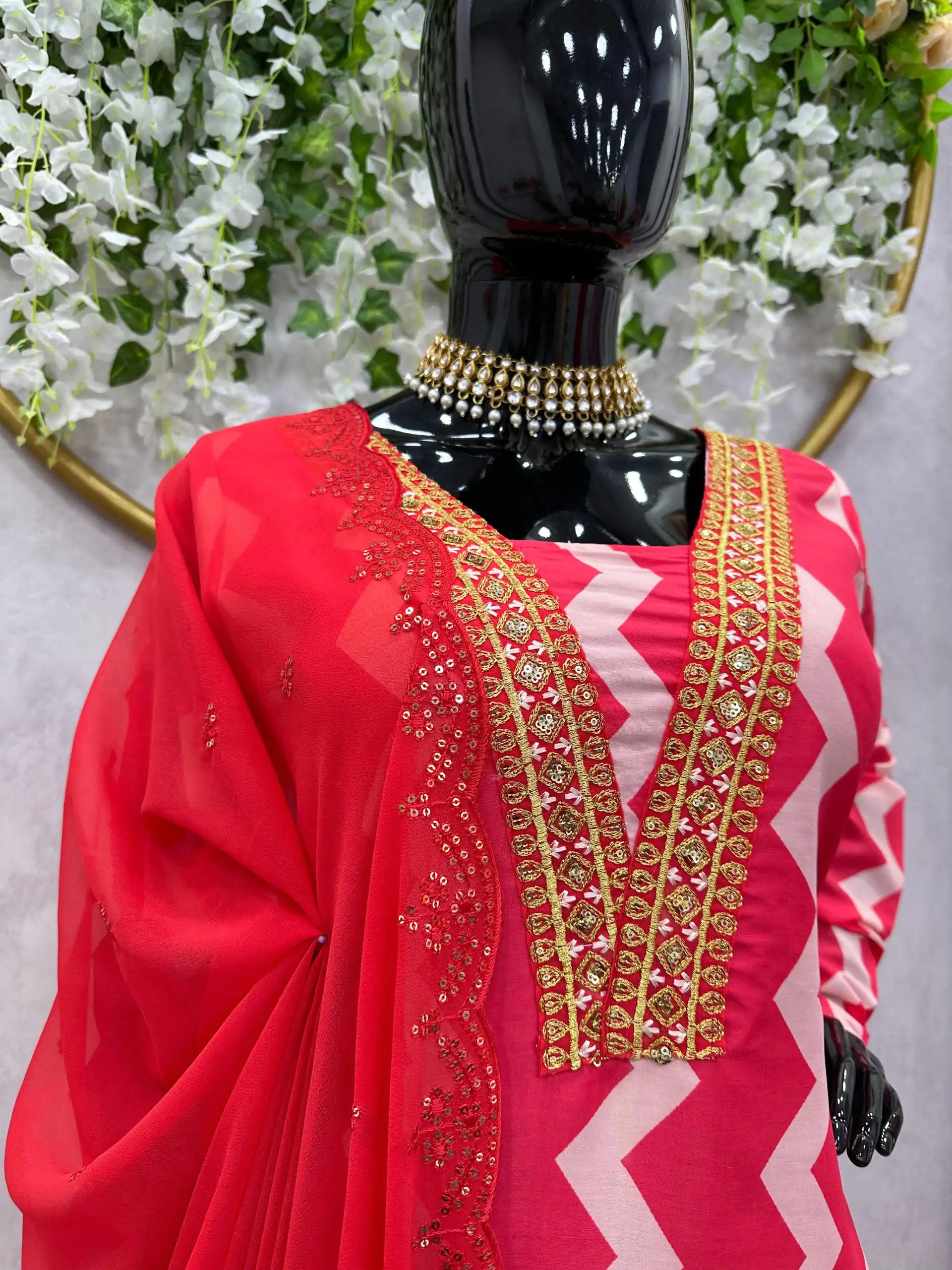 FC 5683 Pink Maslin Digital Print Thread Sequence Kurti thread Work Dupatta Wedding, Party, Festive, Events Etc. Expected Delivery 4-6 Working Days @1849/- | Kurti, Bollywood Kurti, Creative Kurtis, Designer Kurti, Party Wear Kurti, Selfie Kurti