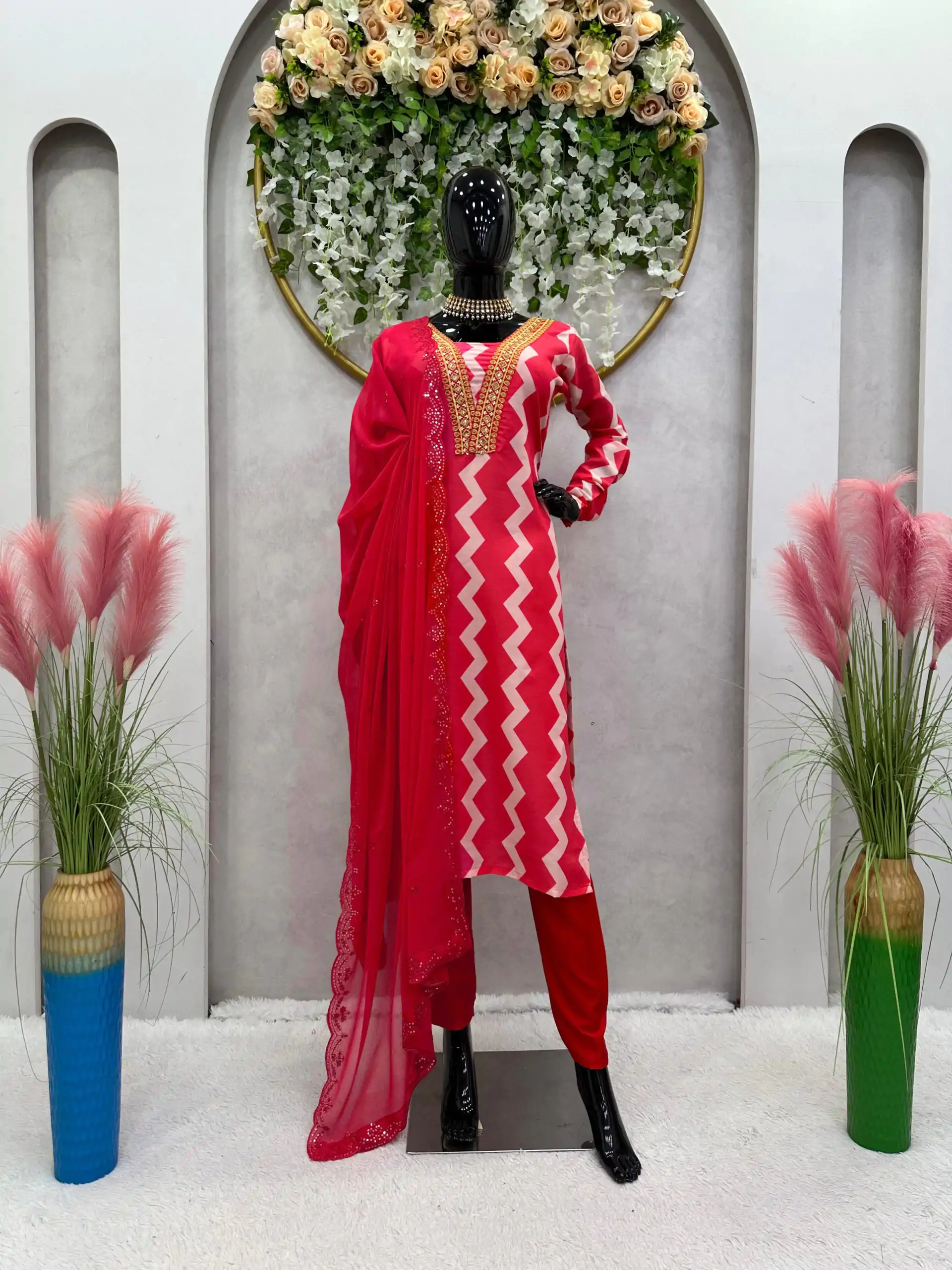 FC 5683 Pink Maslin Digital Print Thread Sequence Kurti thread Work Dupatta Wedding, Party, Festive, Events Etc. Expected Delivery 4-6 Working Days @1849/- | Kurti, Bollywood Kurti, Creative Kurtis, Designer Kurti, Party Wear Kurti, Selfie Kurti