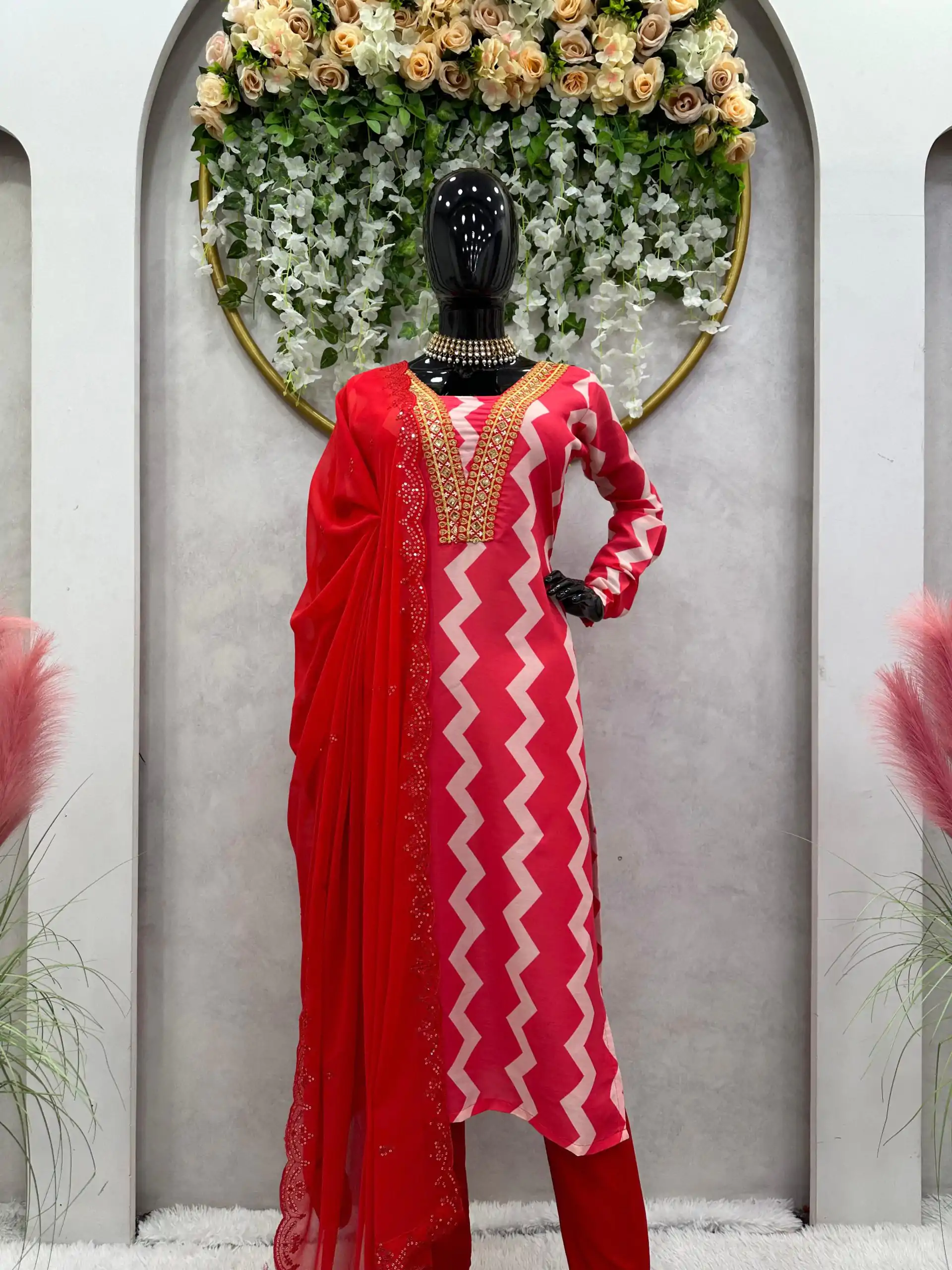 FC 5683 Pink Maslin Digital Print Thread Sequence Kurti thread Work Dupatta Wedding, Party, Festive, Events Etc. Expected Delivery 4-6 Working Days @1849/- | Kurti, Bollywood Kurti, Creative Kurtis, Designer Kurti, Party Wear Kurti, Selfie Kurti