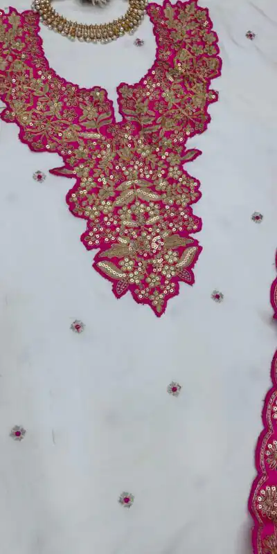 KD 1447 White & Pink Color Silk Thread Sequence Salwar Suit Casual, Party, Wedding, Festive, Events Etc. Expected Delivery 4-6 Working Days @1849/- | Salwar suit, Designer Suits, Casual Suits, Creative suits, Party Wear Suits, Patiala Suits, Straight Suits