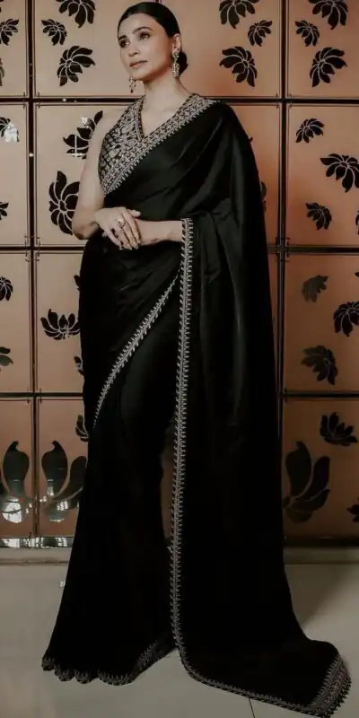KD 463 Black Color Satin Silk Thread & Sequence Work Saree Casual, Party, Wedding, Festive, Events Etc.  Expected Delivery  4-6 Working Days @1749/- Only | Sarees, Bollywood Sarees, Creative Sarees, Designer Sarees, Embroidered Sarees, Ethnic Saree, Modern Digital sarees, Party Wear Sarees