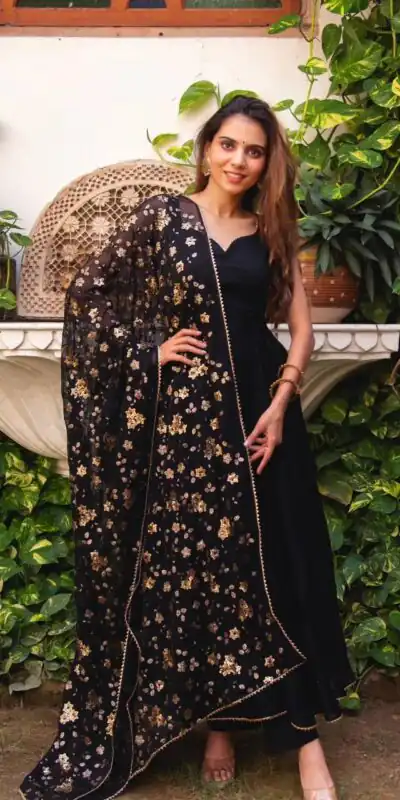 SRK 5128 Black Color Heavy Faux Georgette With Fully Flair Salwar Suit Wedding, Party, Festive, Events Expected Delivery 4-6 Working Days @ 1899/- | Jump Suits, Salwar suit, Designer Suits, Casual Suits, Creative suits, Palazzo Suits, Party Wear Suits, Patiala Suits, Straight Suits