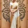 MB™️  3213 Off White Color Soft Kanjivaram Pattu Jacquard Silk Saree Gold ,Silver Zari Weaving Casual, Party Wear, Festival, Events, . 4-6 Working Days @1499 | Sarees, Bollywood Sarees, Creative Sarees, Designer Sarees, Embroidered Sarees, Ethnic Saree, Modern Digital sarees, Party Wear Sarees