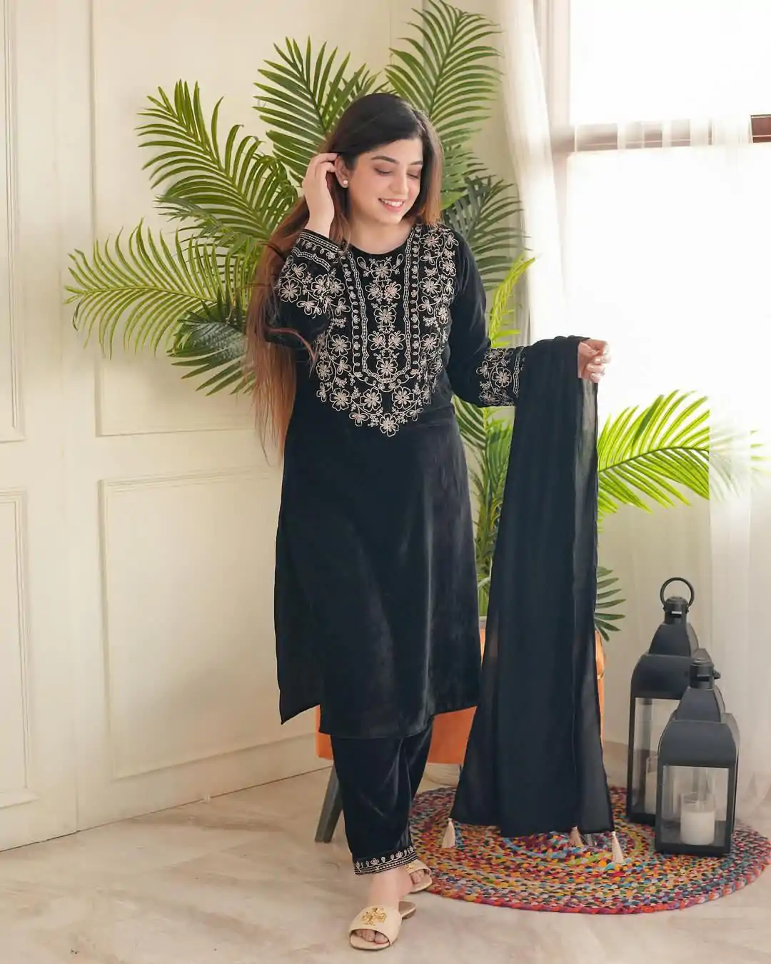 LG-1786 Black Color Viscos Velvet Embroidery Salwar Suit Paint Free Size Casual, Wedding, Festive, Events Etc. Expected Delivery 4-6 Working Days @1899/- | Salwar suit, Designer Suits, Casual Suits, Creative suits, Party Wear Suits, Patiala Suits, Straight Suits