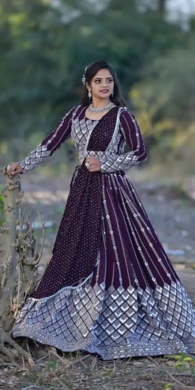 Ram 001 Maroon Color Georgette Sequence Thread Work With Zari Lehenga Choli Casual, Wedding, Festive, Events Expected Delivery 4-6 Working Days @3199/- | Lehenga, Bollywood Lehenga, Creative Lehenga, Designer Lehenga, Embroidered Lehenga, Party Wear Lehenga