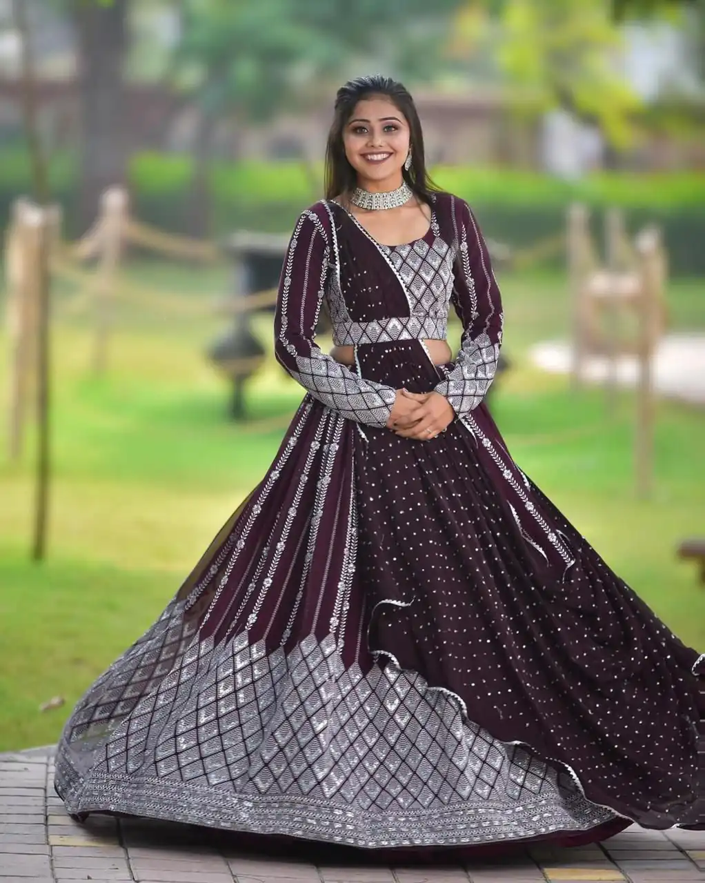Ram 001 Maroon Color Georgette Sequence Thread Work With Zari Lehenga Choli Casual, Wedding, Festive, Events Expected Delivery 4-6 Working Days @3199/- | Lehenga, Bollywood Lehenga, Creative Lehenga, Designer Lehenga, Embroidered Lehenga, Party Wear Lehenga