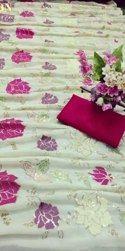 KT 248 Yellow Color Georgette Fancy Thread & Sequence Saree Casual, Party Wear, Wedding   Expected Delivery 4-6 Working Days@1799/- | Sarees, Bollywood Sarees, Creative Sarees, Designer Sarees, Embroidered Sarees, Party Wear Sarees