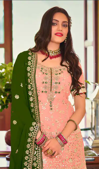 DS 1364 Light Pink Color Faux Georgette Embroidery Work Salwar Suit Wedding, Party, Festive, Events Expected Delivery 4-6 Working Days @ 2299/- | Jump Suits, Salwar suit, Designer Suits, Casual Suits, Creative suits, Palazzo Suits, Party Wear Suits, Patiala Suits, Straight Suits