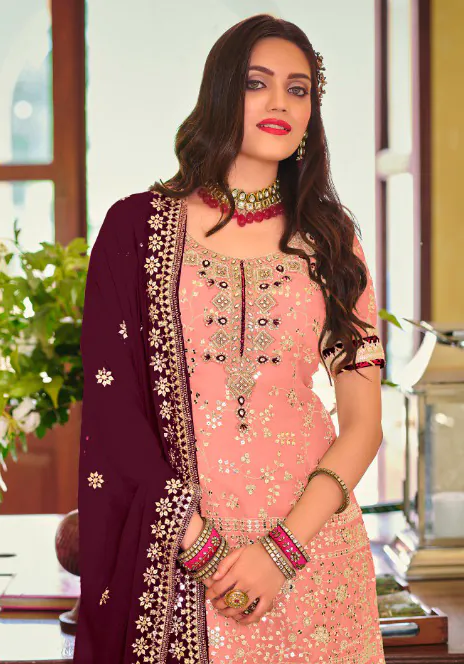 DS 1364 Light Pink Color Faux Georgette Embroidery Work Salwar Suit Wedding, Party, Festive, Events Expected Delivery 4-6 Working Days @ 2299/- | Jump Suits, Salwar suit, Designer Suits, Casual Suits, Creative suits, Palazzo Suits, Party Wear Suits, Patiala Suits, Straight Suits