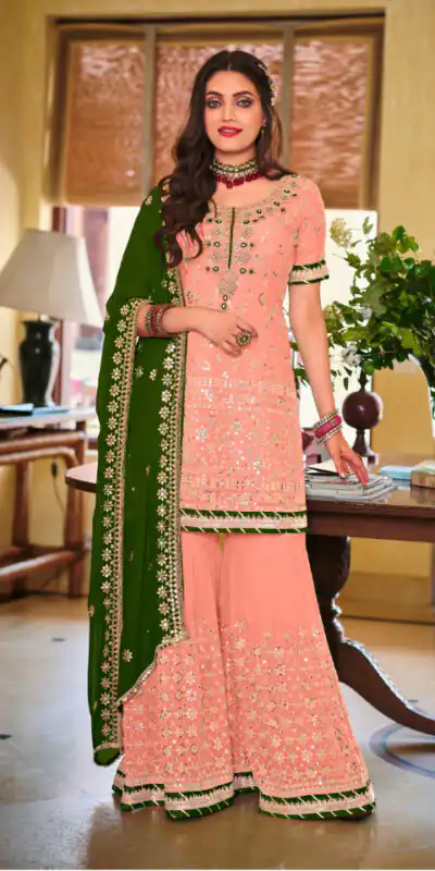 DS 1364 Light Pink Color Faux Georgette Embroidery Work Salwar Suit Wedding, Party, Festive, Events Expected Delivery 4-6 Working Days @ 2299/- | Jump Suits, Salwar suit, Designer Suits, Casual Suits, Creative suits, Palazzo Suits, Party Wear Suits, Patiala Suits, Straight Suits