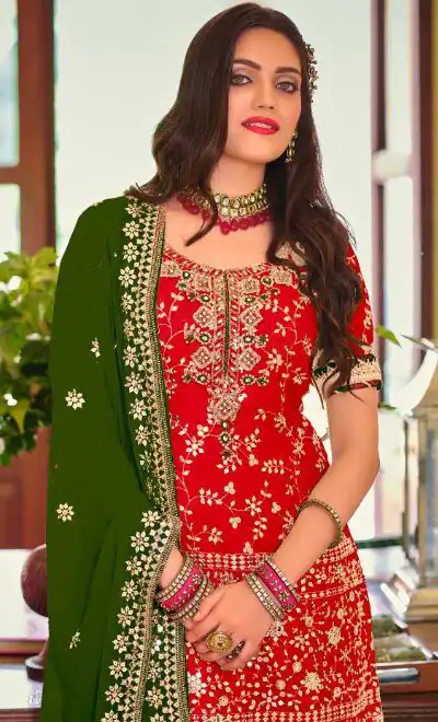 DS 1364 Maroon Color Faux Georgette Embroidery Work Salwar Suit Wedding, Party, Festive, Events Expected Delivery 4-6 Working Days @ 2299/- | Jump Suits, Salwar suit, Designer Suits, Casual Suits, Creative suits, Palazzo Suits, Party Wear Suits, Patiala Suits, Straight Suits