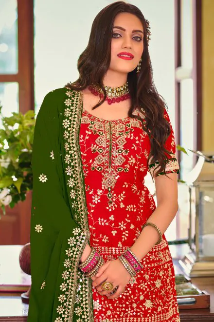 DS 1364 Maroon Color Faux Georgette Embroidery Work Salwar Suit Wedding, Party, Festive, Events Expected Delivery 4-6 Working Days @ 2299/- | Jump Suits, Salwar suit, Designer Suits, Casual Suits, Creative suits, Palazzo Suits, Party Wear Suits, Patiala Suits, Straight Suits