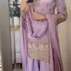 Grand Purple Color Georgette Embroidery Sequence Salwar Suit