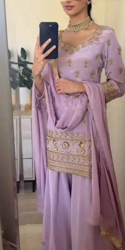 SRK 5144 Purple Color Heavy Faux Georgette Embroidery Sequence Work Salwar Suit Wedding, Party, Festive, Events Expected Delivery 4-6 Working Days @ 1950/- | Jump Suits, Salwar suit, Designer Suits, Casual Suits, Creative suits, Palazzo Suits, Party Wear Suits, Patiala Suits, Straight Suits