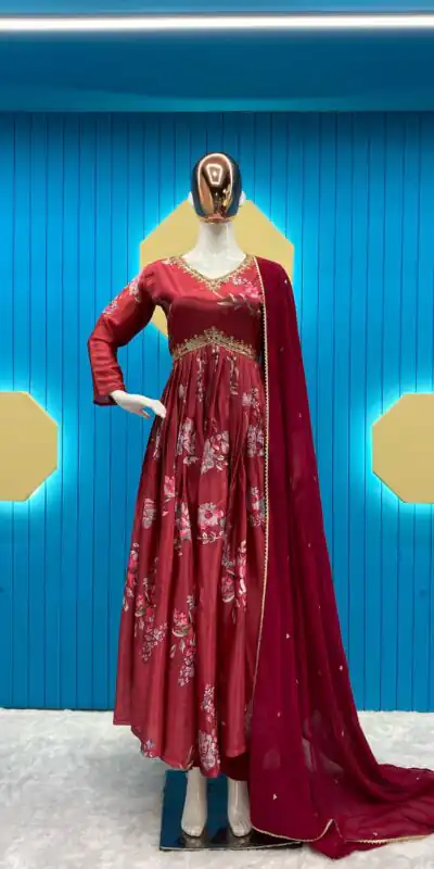 LG-1808 Red Color Chinon Printed Sequence Embroidery Work Salwar Suit Casual, Wedding, Festive, Events Etc. Expected Delivery 4-6 Working Days @1849/- | Salwar suit, Designer Suits, Casual Suits, Creative suits, Party Wear Suits, Patiala Suits, Straight Suits
