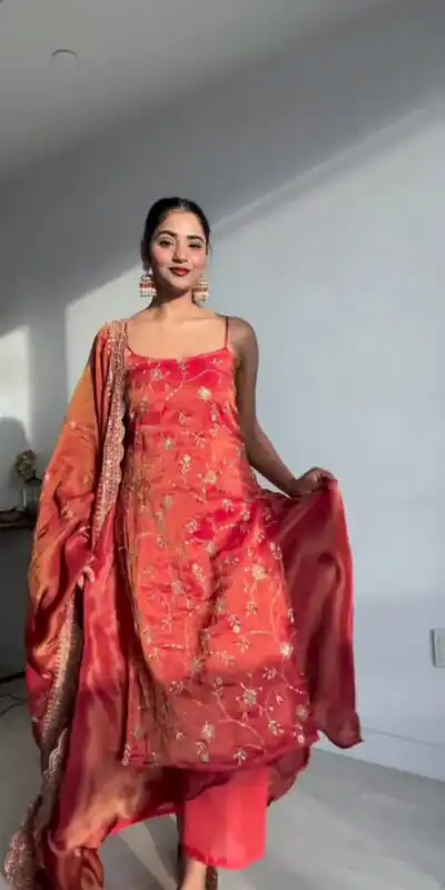 KD 1435 Red Color Jimmy Chu Thread & Sequence Work Salwar Suit Casual, Party, Festive, Events Wedding Etc. Expected Delivery 4-6 Working Days @1999/- Only | Jump Suits, Salwar suit, Designer Suits, Casual Suits, Creative suits, Palazzo Suits, Party Wear Suits, Straight Suits
