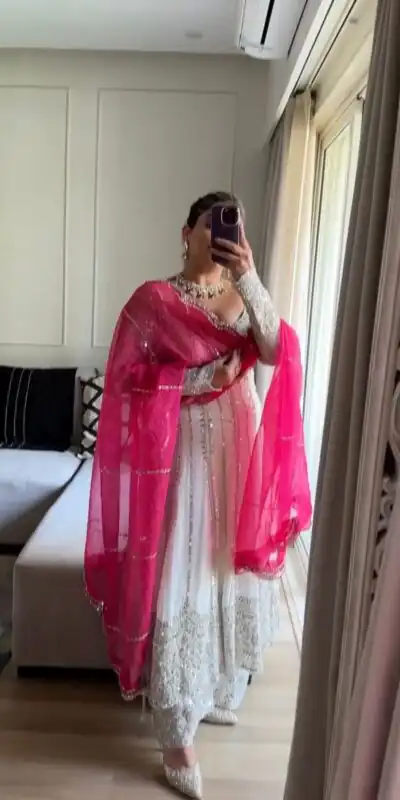 SSR 461 White Color Chinon Silk Embroidery Sequence Salwar Suit Wedding, Party, Festive, Events Expected Delivery 4-6 Working Days @ 2249/- Only | Salwar suit, Designer Suits, Casual Suits, Creative suits, Party Wear Suits, Straight Suits