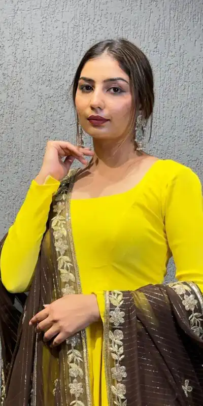 RTC 5682 Yellow Color Foix Georgette thread Sequence Work Kurti Casual, Wedding, Party, Festive, Events Etc. Expected Delivery 4-6 Working Days @1949/- | Anarkali Suits, Bollywood Anarkali, Creative-Anarkali, Designer Anarkali, Embroidered Anarkali, Party Wear Anarkali