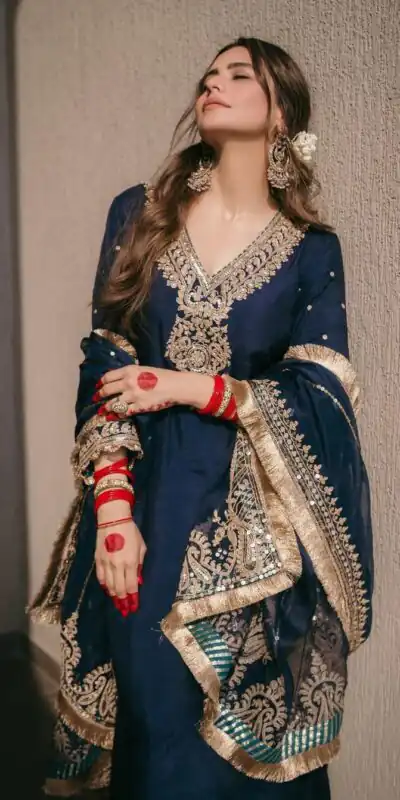 SRK 5153 Navy Blue Color Pure Chinnon Silk Embroidery Sequence Salwar Suit Wedding, Party, Festive, Events Expected Delivery 4-6 Working Days @ 1899/- | Jump Suits, Salwar suit, Designer Suits, Casual Suits, Creative suits, Palazzo Suits, Party Wear Suits, Patiala Suits, Straight Suits