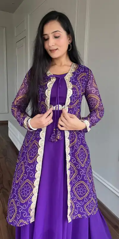 Ram 003 Purple Color Georgette Heavy Embroidery Anarkali Suit Casual, Wedding, Party, Festive, Events Etc. Expected Delivery 4-6 Working Days @1999/- | Anarkali Suits, Bollywood Anarkali, Creative-Anarkali, Designer Anarkali, Embroidered Anarkali, Party Wear Anarkali
