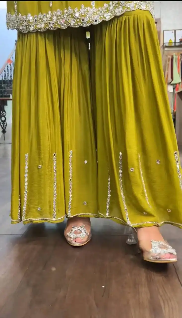 SRK-5145 Mustard Color Pure Chinnon Silk Embroidery Sequence Salwar Suit Wedding, Party, Festive, Events Expected Delivery 4-6 Working Days @ 1899/- | Jump Suits, Salwar suit, Designer Suits, Casual Suits, Creative suits, Palazzo Suits, Party Wear Suits, Patiala Suits, Straight Suits