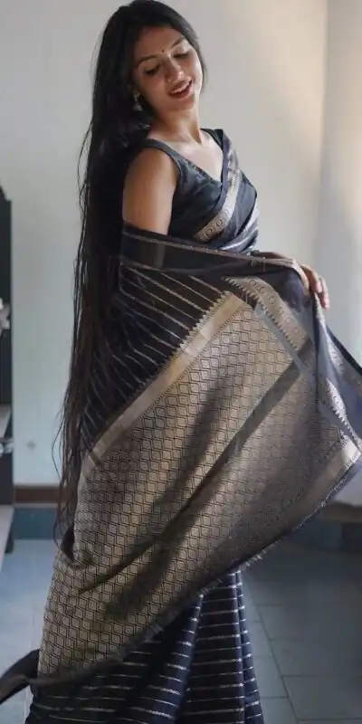 DDF Silver Black 2 Color Soft Lichi Silk Ordinary Design Saree Casual, Party Wear, Events, Festivals Wear Etc. Expected Delivery 4-6 Working Days 1399/- | Sarees, Bollywood Sarees, Creative Sarees, Designer Sarees, Embroidered Sarees, Ethnic Saree, Modern Digital sarees, Party Wear Sarees