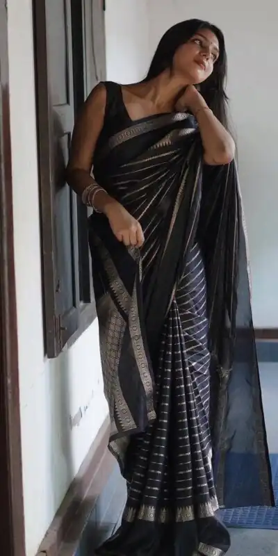 DDF Silver Black 2 Color Soft Lichi Silk Ordinary Design Saree Casual, Party Wear, Events, Festivals Wear Etc. Expected Delivery 4-6 Working Days 1399/- | Sarees, Bollywood Sarees, Creative Sarees, Designer Sarees, Embroidered Sarees, Ethnic Saree, Modern Digital sarees, Party Wear Sarees