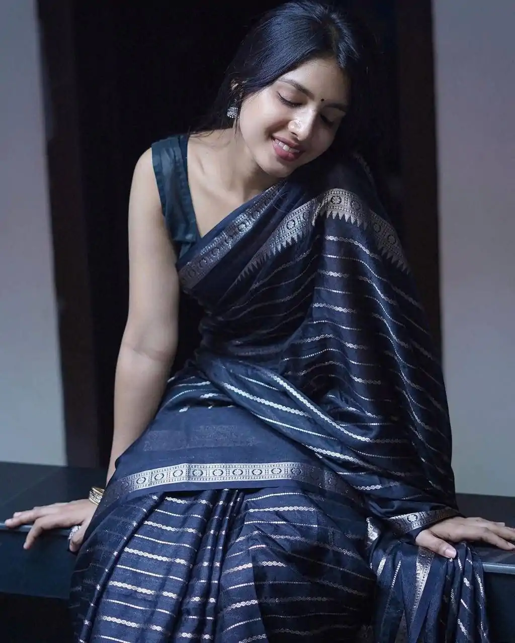 DDF Silver Black 2 Color Soft Lichi Silk Ordinary Design Saree Casual, Party Wear, Events, Festivals Wear Etc. Expected Delivery 4-6 Working Days 1399/- | Sarees, Bollywood Sarees, Creative Sarees, Designer Sarees, Embroidered Sarees, Ethnic Saree, Modern Digital sarees, Party Wear Sarees