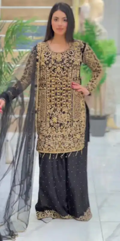 LG 1818 Black Color Georgette Cording Sequence Embroidery Salwar Suit Casual, Wedding, Festive, Events Expected Delivery 4-6 Working Days @2049/- | Jump Suits, Salwar suit, Designer Suits, Casual Suits, Creative suits, Palazzo Suits, Party Wear Suits, Patiala Suits, Straight Suits
