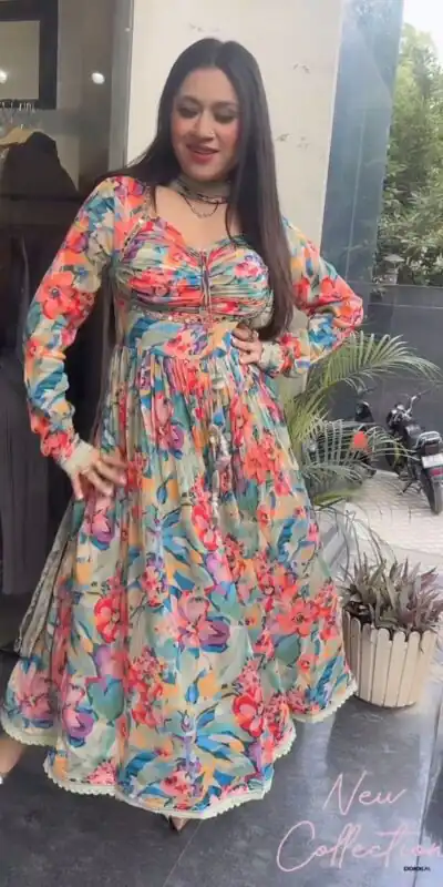  RTC 5616 Blue Color Chinon silk Digital Print real Mirror Work Kurti Casual, Wedding, Party, Festive, Events Etc. Expected Delivery 4-6 Working Days @1899/ | Kurti, Bollywood Kurti, Creative Kurtis, Designer Kurti, Party Wear Kurti, Selfie Kurti