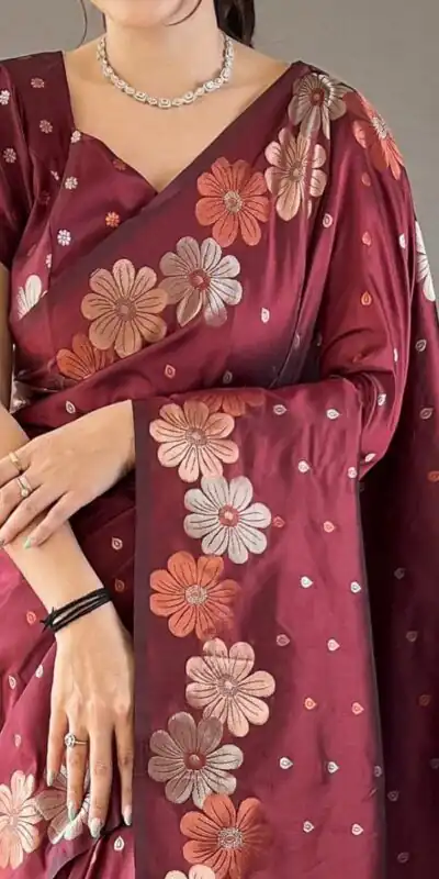 DDF 127 Maroon Color Soft Lichi Silk Ordinary Design Rich Pallu Saree Casual, Party Wear, Events, Festivals Etc. Expected Delivery 4-6 Working Days 1499/- | Sarees, Bollywood Sarees, Creative Sarees, Designer Sarees, Embroidered Sarees, Ethnic Saree, Modern Digital sarees, Party Wear Sarees