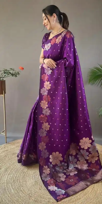 DDF 127 Purple Color Soft Lichi Silk Ordinary Design Rich Pallu Saree Casual, Party Wear, Events, Festivals Etc. Expected Delivery 4-6 Working Days 1499/- | Sarees, Bollywood Sarees, Creative Sarees, Designer Sarees, Embroidered Sarees, Ethnic Saree, Modern Digital sarees, Party Wear Sarees