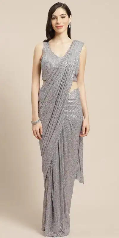 DF Sequins Rani Grey Georgette Double Run Embroidery Saree Casual, Party Wear, Events, Festivals Wear Expected Delivery 4-6 Working Days 1750 /- | Sarees, Bollywood Sarees, Creative Sarees, Designer Sarees, Embroidered Sarees, Ethnic Saree, Modern Digital sarees, Party Wear Sarees
