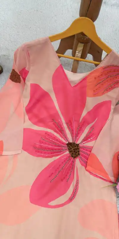 RTC 5687 Pink Color Georgette Digital Print Handwork Salwar Suit Casual, Wedding, Festive, Events Etc. Expected Delivery 4-6 Working Days @1949/- | Jump Suits, Salwar suit, Designer Suits, Casual Suits, Creative suits, Palazzo Suits, Party Wear Suits, Patiala Suits, Straight Suits