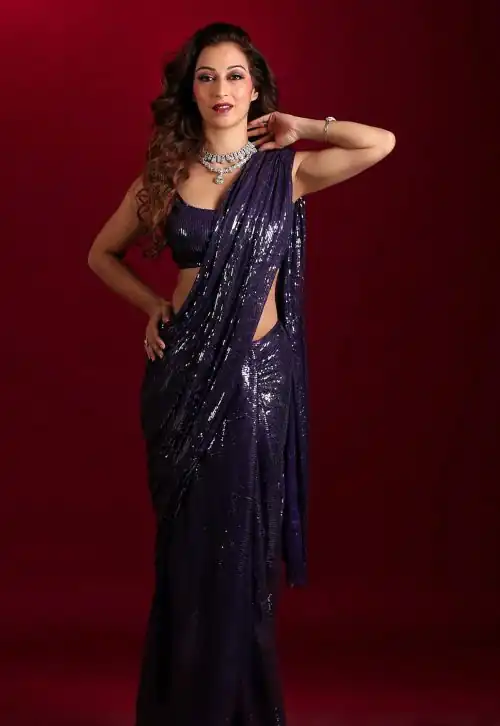DF Sequins Rani Royal Blue Georgette Double Run Embroidery Saree Casual, Party Wear, Events, Festivals Wear Expected Delivery 4-6 Working Days 1750 /- | Sarees, Bollywood Sarees, Creative Sarees, Designer Sarees, Embroidered Sarees, Ethnic Saree, Modern Digital sarees, Party Wear Sarees